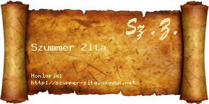 Szummer Zita névjegykártya
